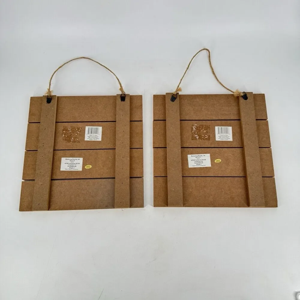 Set of 2 Farmhouse Kitchen Wall Signs Wood 10x10 Whip It Good